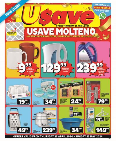 Usave catalogue in Plettenberg Bay | Usave weekly specials | 2024/04/25 - 2024/05/12