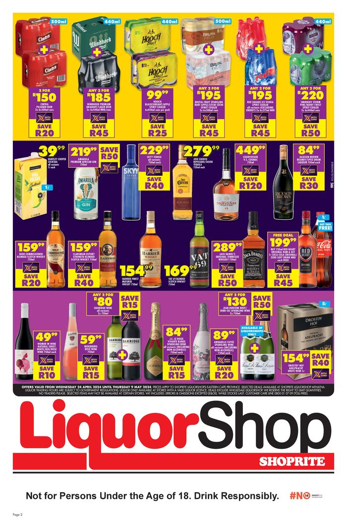Shoprite LiquorShop catalogue in Knysna | Shoprite LiquorShop weekly specials | 2024/04/25 - 2024/05/09