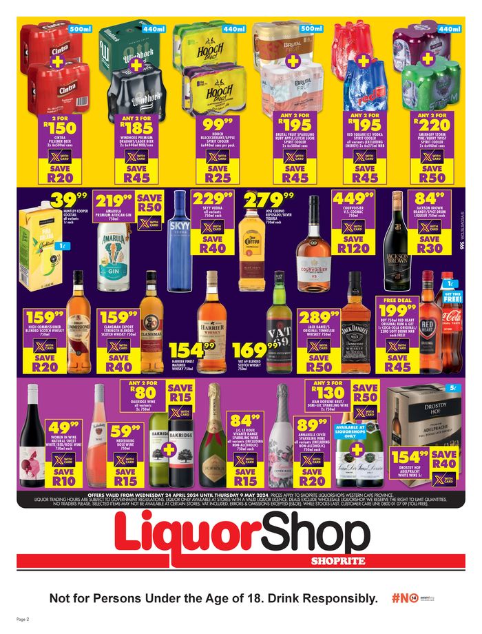 Shoprite LiquorShop catalogue in Cape Town | Shoprite LiquorShop weekly specials | 2024/04/25 - 2024/05/09