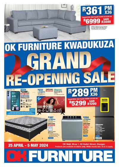 OK Furniture catalogue in Soweto | Latest deals OK Furniture | 2024/04/25 - 2024/05/05