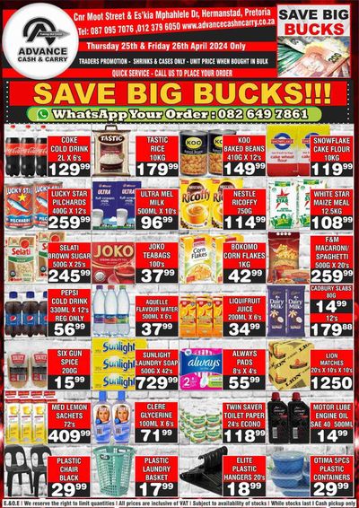 Advance Cash n Carry catalogue in Pretoria | Advance Cash n Carry weekly specials | 2024/04/25 - 2024/04/26