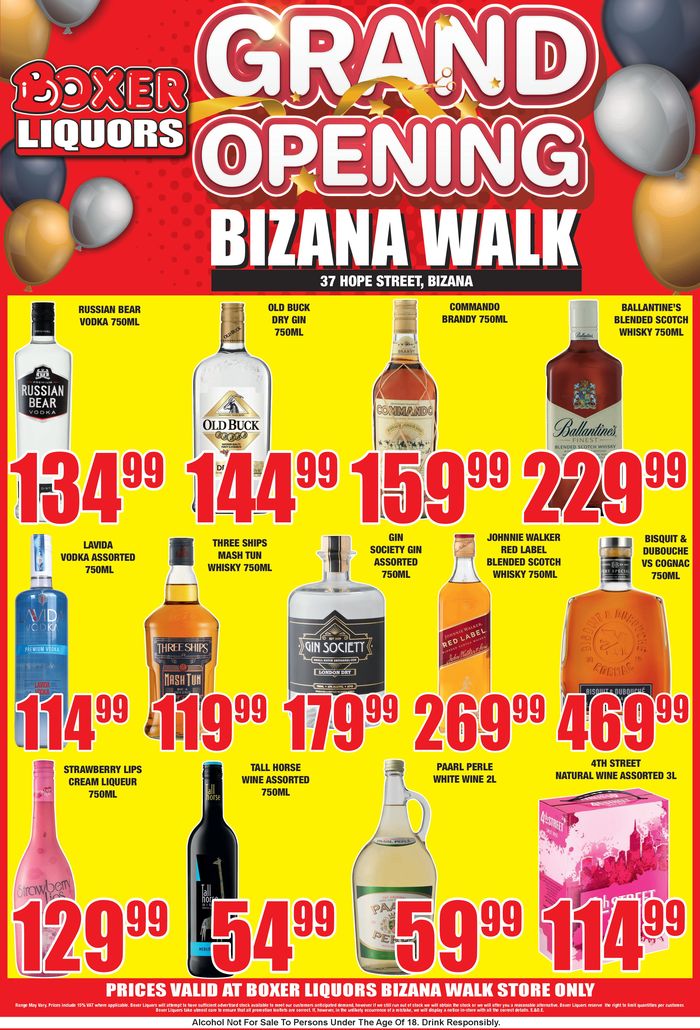 Boxer Liquors catalogue in Cofimvaba | Bizana Walk Liquor Grand Opening | 2024/04/26 - 2024/05/12