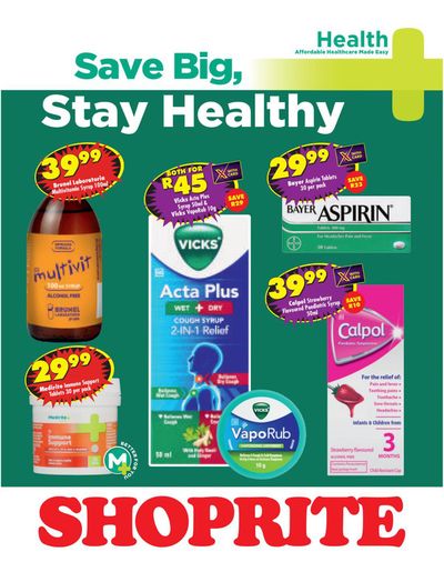 Shoprite catalogue in East London | Shoprite Medirite Leaflet until 12 May | 2024/04/25 - 2024/05/12