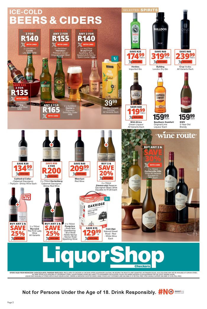 Checkers Liquor Shop catalogue in Boksburg | sale | 2024/04/25 - 2024/05/09