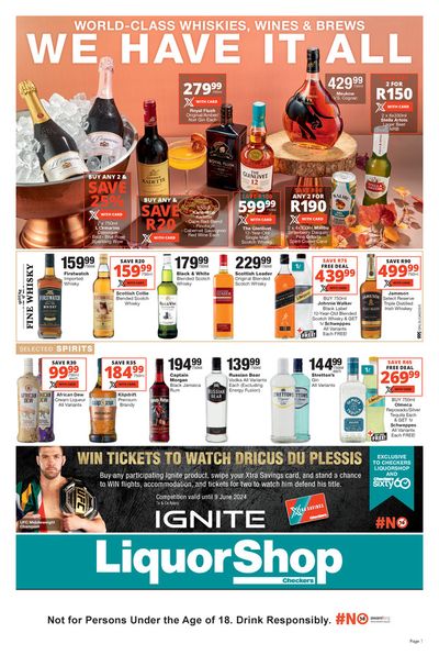 Checkers Liquor Shop catalogue in Roodepoort | sale | 2024/04/25 - 2024/05/09