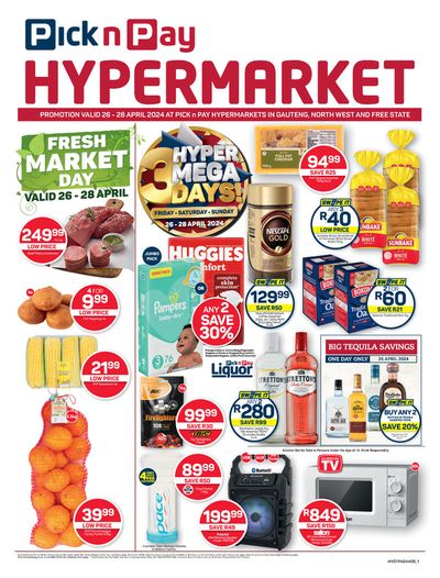 Pick n Pay Hypermarket catalogue in Alexandra | Pick n Pay Hypermarket weekly specials | 2024/04/26 - 2024/04/28