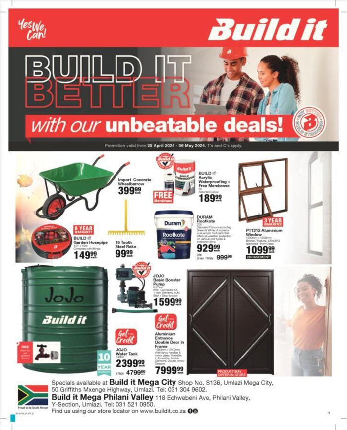 Build It catalogue in Umlazi | Build It Specials | 2024/04/26 - 2024/05/06