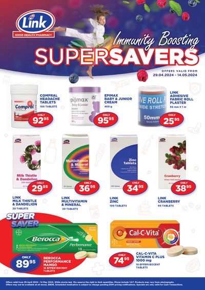 Beauty & Pharmacy offers in Elim | Link Pharmacy weekly specials in Link Pharmacy | 2024/04/29 - 2024/05/14
