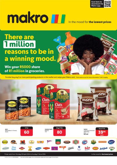 Makro catalogue in Bloemfontein | There Are 1 Million Reasons To Be In A Winning Mood | 2024/04/29 - 2024/06/02