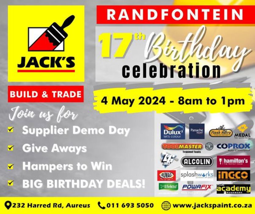 Jack's Paint catalogue in Roodepoort | sale | 2024/05/02 - 2024/05/04