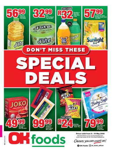 Groceries offers in Gonubie | OK Foods weekly specials in OK Foods | 2024/05/08 - 2024/05/19