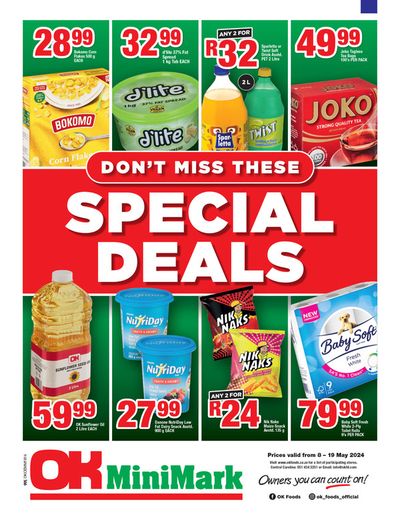 Groceries offers in Hartswater | OK MiniMark weekly specials in OK MiniMark | 2024/05/08 - 2024/05/19