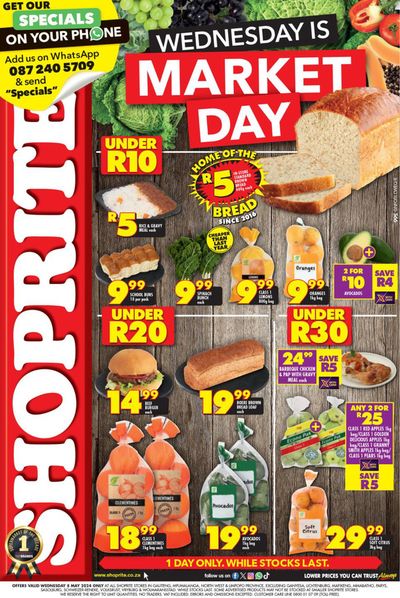Shoprite catalogue in Acornhoek | Shoprite Market Day Deals Valid 8 May | 2024/05/08 - 2024/05/08
