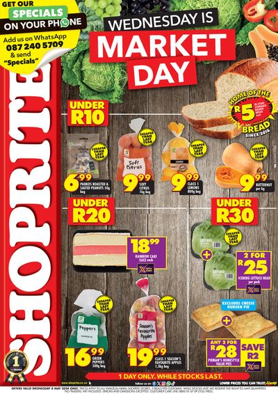 Shoprite catalogue in Pinetown | Shoprite Market Day Deals Valid 8 May | 2024/05/08 - 2024/05/08