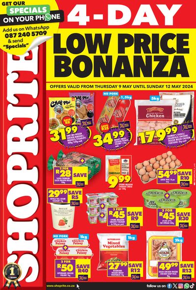 Shoprite catalogue in Melmoth | Shoprite Low Price Bonanza KwaZulu-Natal 9 May - 12 May | 2024/05/09 - 2024/05/12