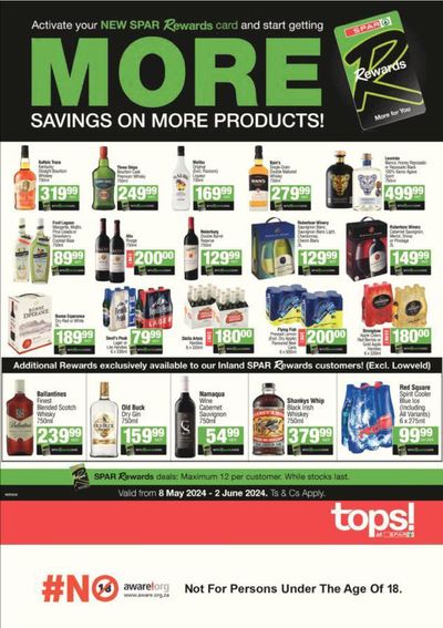 Tops Spar catalogue in Kimberley | Spar Tops Specials | 2024/05/10 - 2024/06/02