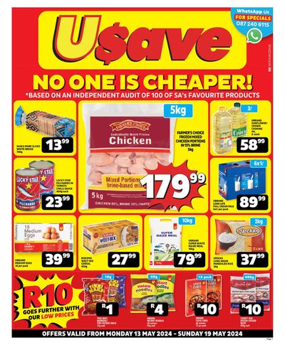 Groceries offers in Clanwilliam | Usave Mid Month Leaflet Western Cape 13 - 19 May 2024 in Usave | 2024/05/13 - 2024/05/19
