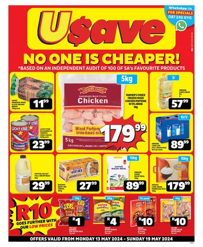 Groceries offers in Hennenman | Usave weekly specials in Usave | 2024/05/13 - 2024/05/19