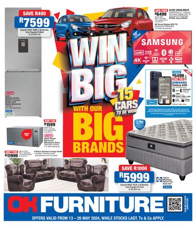 Home & Furniture offers in Elliotdale | Latest deals OK Furniture in OK Furniture | 2024/05/13 - 2024/05/26