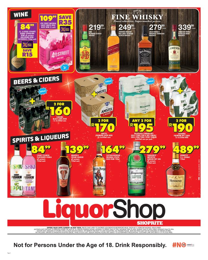 Shoprite LiquorShop catalogue in Pretoria | Shoprite LiquorShop weekly specials | 2024/05/14 - 2024/05/26