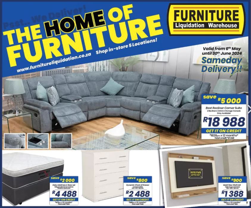 Furniture Liquidation Warehouse catalogue in Boksburg | sale | 2024/05/14 - 2024/06/30