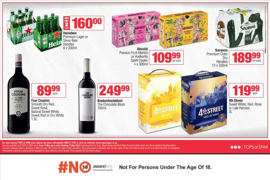 Tops Spar catalogue in Randfontein | Spar Tops Specials | 2024/05/16 - 2024/06/02