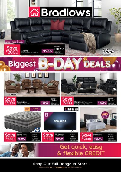 Home & Furniture offers in Ba-Phalaborwa | Bigest Birthday Deals in Bradlows | 2024/05/17 - 2024/05/19