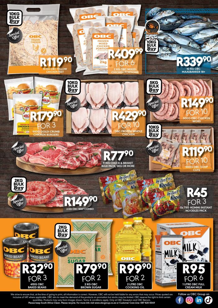 OBC Meat & Chicken catalogue in Vryburg | OBC Meat & Chicken weekly specials | 2024/05/20 - 2024/05/24