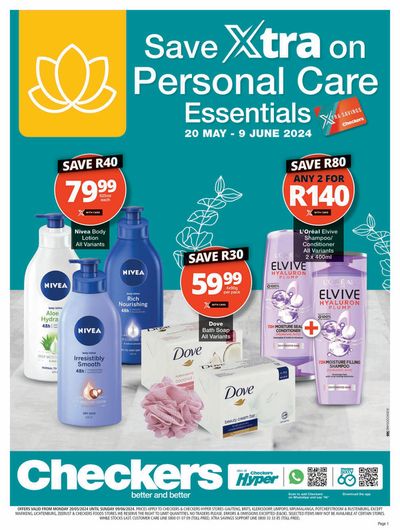 Checkers catalogue in Tijger Valley | Save extra on personal care essentials. | 2024/05/20 - 2024/06/09