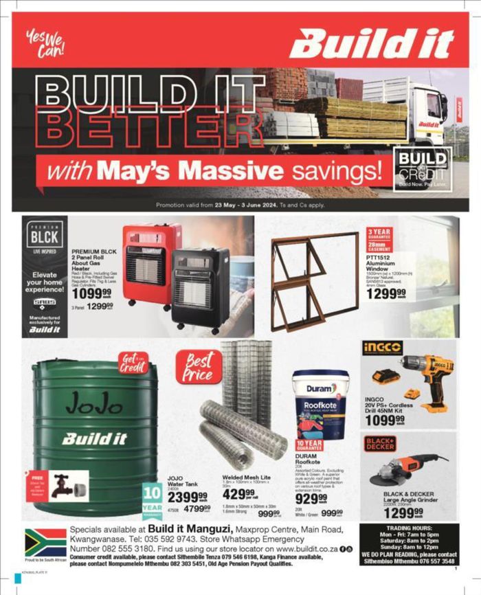 Build It catalogue in Manguzi | Build It Specials | 2024/05/23 - 2024/06/03