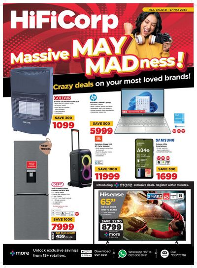 Electronics & Home Appliances offers in Verulam | Massive May Madnness in HiFi Corp | 2024/05/21 - 2024/05/27