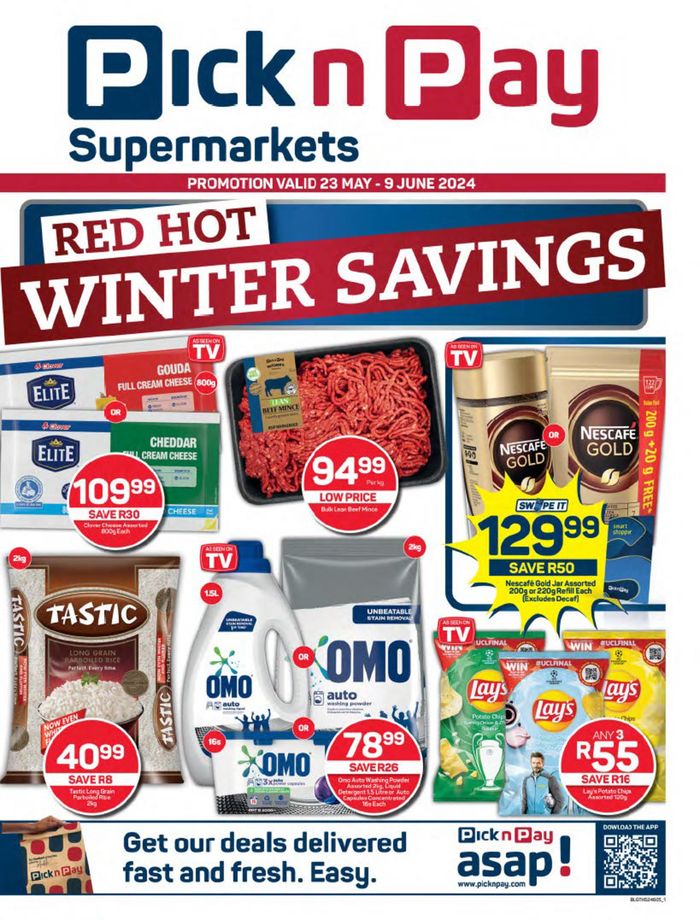 Pick n Pay catalogue in Barberton | Red Hot Winter Savings | 2024/05/23 - 2024/06/09