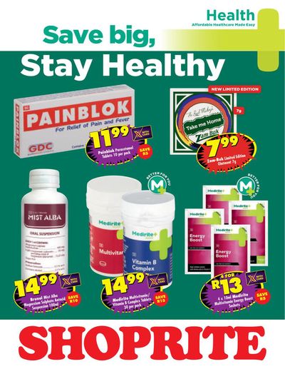 Shoprite catalogue in Johannesburg | Save big,Stay healthy. | 2024/05/27 - 2024/06/09