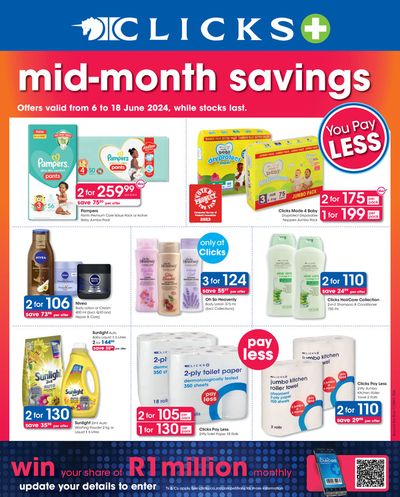 Beauty & Pharmacy offers | Mid-month savings in Clicks | 2024/06/07 - 2024/06/18