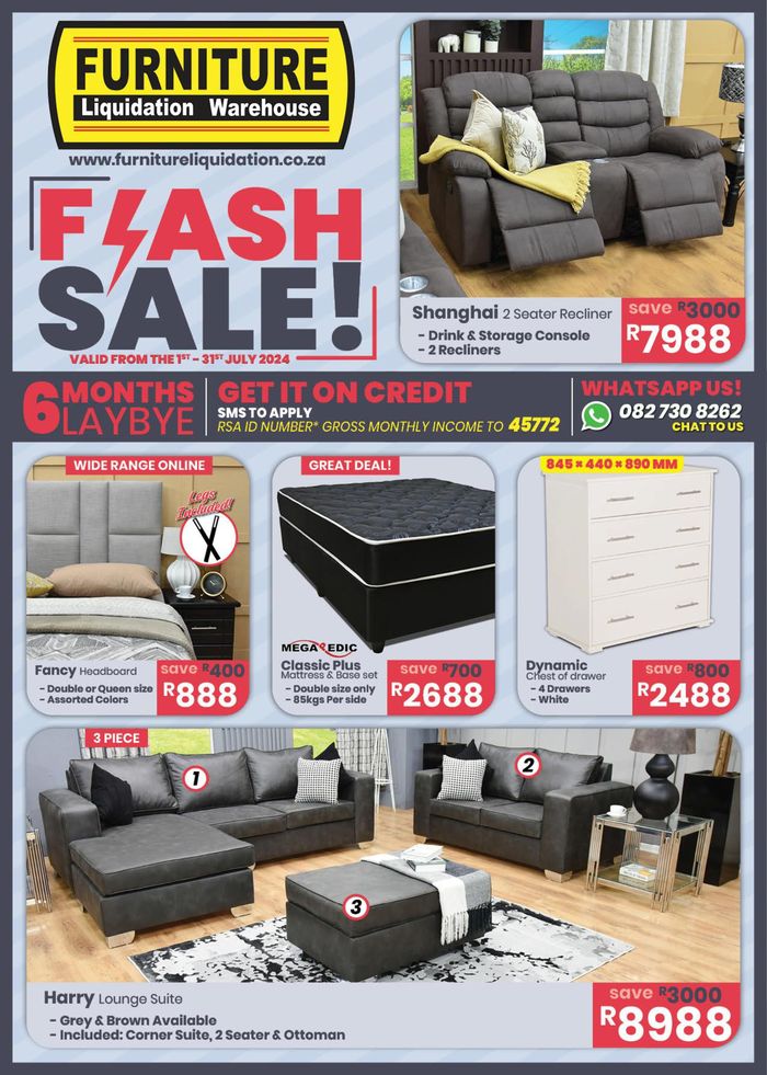 Furniture Liquidation Warehouse catalogue | Flash Sale | 2024/07/01 - 2024/07/31