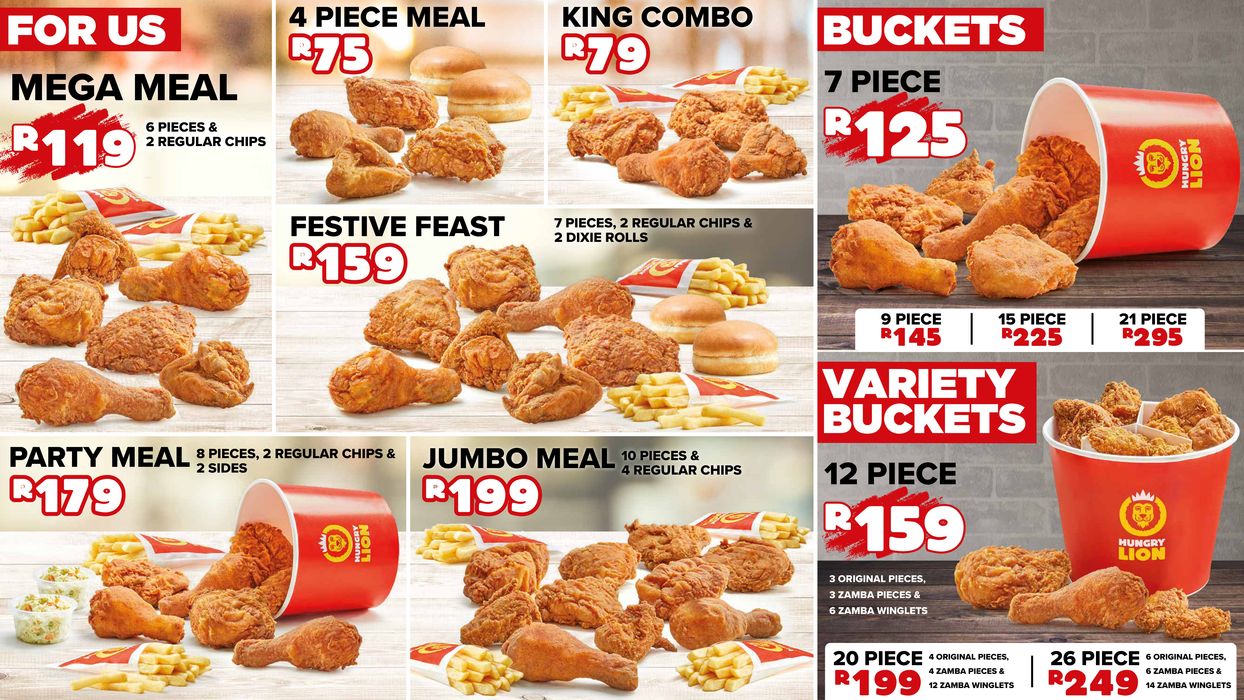 Hungry Lion catalogue in Bloemfontein | Hungry Lion Menu | 2024/07/05 - 2024/07/31