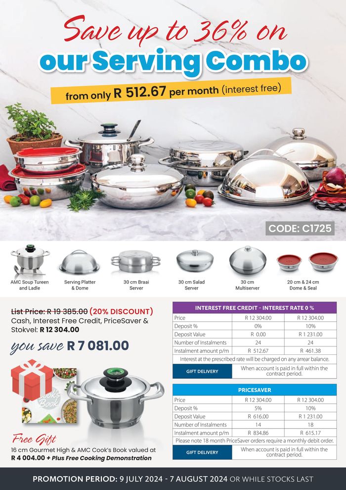 AMC Cookware catalogue in Roodepoort | JULY 2024 PROMOTION | 2024/07/10 - 2024/08/07