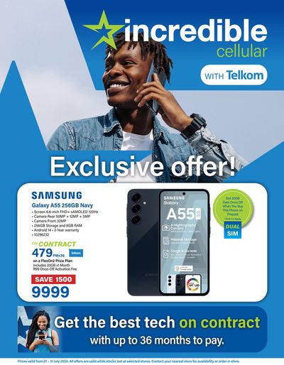 Electronics & Home Appliances offers in Pretoria | Tech On Contract - Telkom in Incredible Connection | 2024/07/11 - 2024/08/06