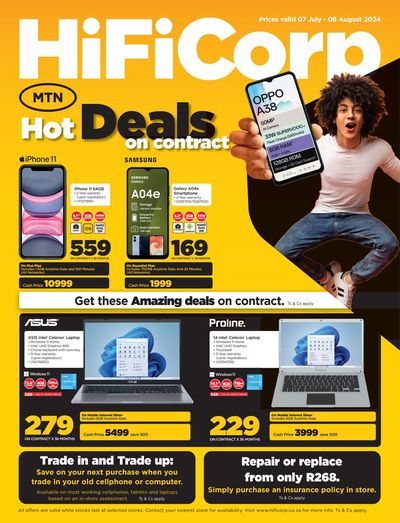 Electronics & Home Appliances offers in Bloemfontein | Hot Deals on Contract! in HiFi Corp | 2024/07/12 - 2024/08/06