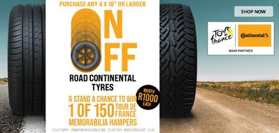 Cars, Motorcycles & Spares offers in Johannesburg | WIN R150 000 IN MERCHANDISE! in Tiger Wheel & Tyre | 2024/07/16 - 2024/07/27