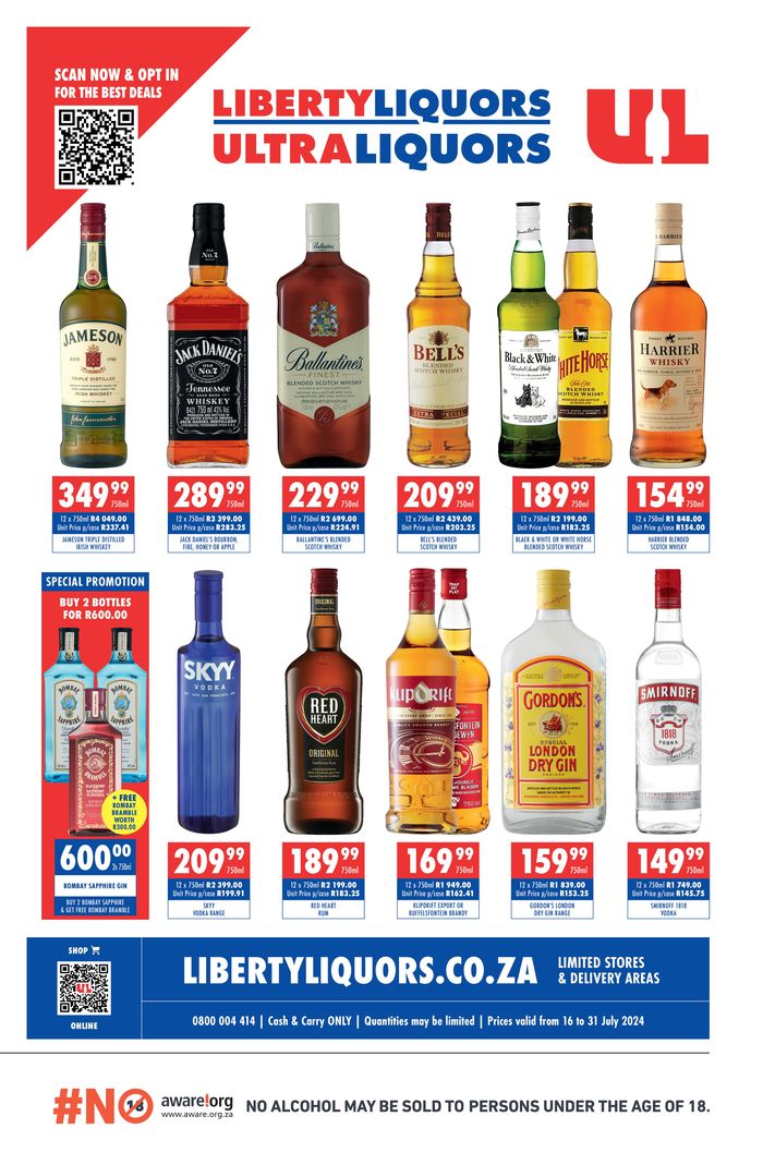 Ultra Liquors catalogue | LIBERTY LIQUORS DEALS | 2024/07/16 - 2024/07/31
