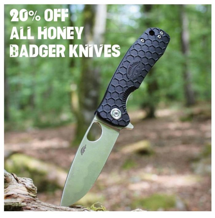 Trappers catalogue | 20% Off all Honey Badger Knifes !  | 2024/07/22 - 2024/07/31