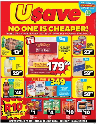 Groceries offers in Bloemfontein | Usave weekly specials in Usave | 2024/07/23 - 2024/08/11