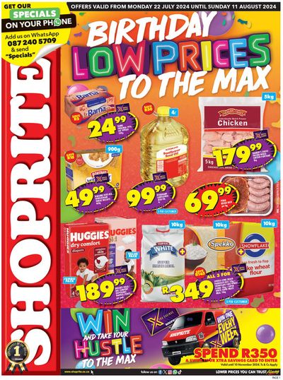 Shoprite catalogue in Kimberley | Shoprite weekly specials | 2024/07/23 - 2024/08/11