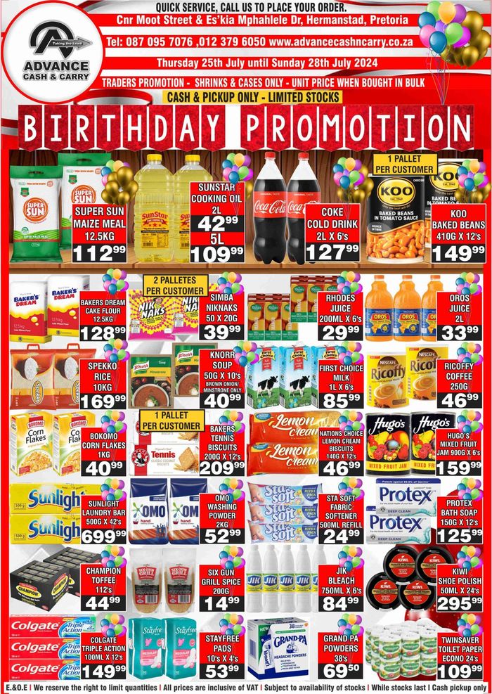 Advance Cash n Carry catalogue | Birthday Promotion | 2024/07/25 - 2024/07/28