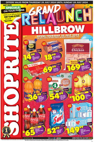 Groceries offers in Johannesburg | Shoprite weekly specials in Shoprite | 2024/07/26 - 2024/07/28