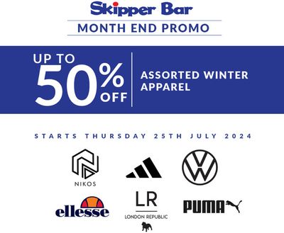Clothes, Shoes & Accessories offers in Johannesburg | 50% off Winter Sale at Skipper Bar!  in Skipper Bar | 2024/07/26 - 2024/08/09
