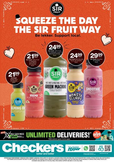 Checkers Hyper catalogue | Checkers Sir Fruit Promotion 19 August - 22 September  | 2024/08/19 - 2024/09/22