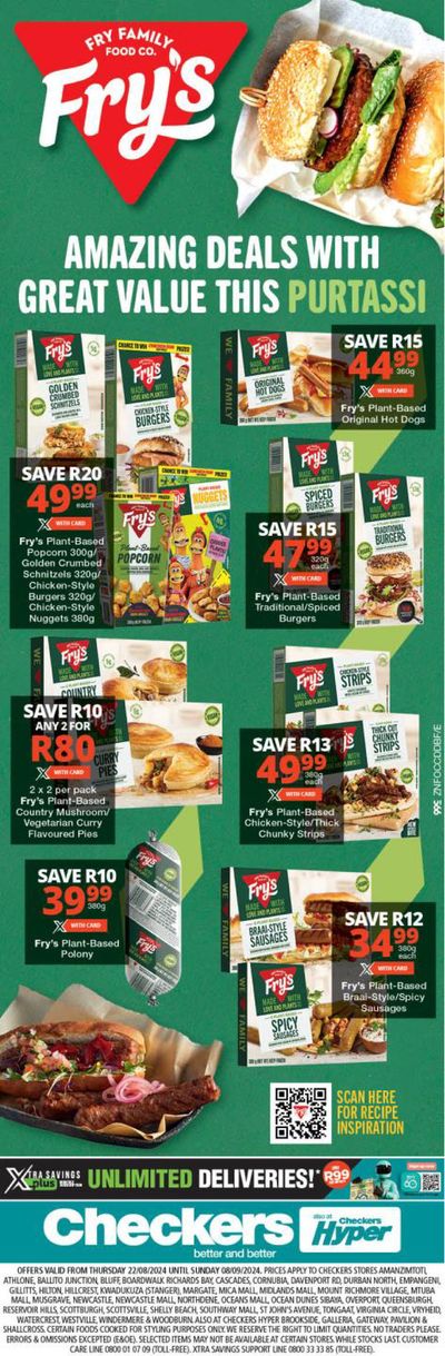 Checkers Hyper catalogue in Durban | Checkers Fry's Promotion | 2024/08/22 - 2024/09/08