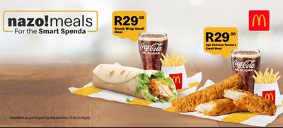 Restaurants offers in Johannesburg | Nazo R29.90 per meal in McDonald's | 2024/08/29 - 2024/09/12